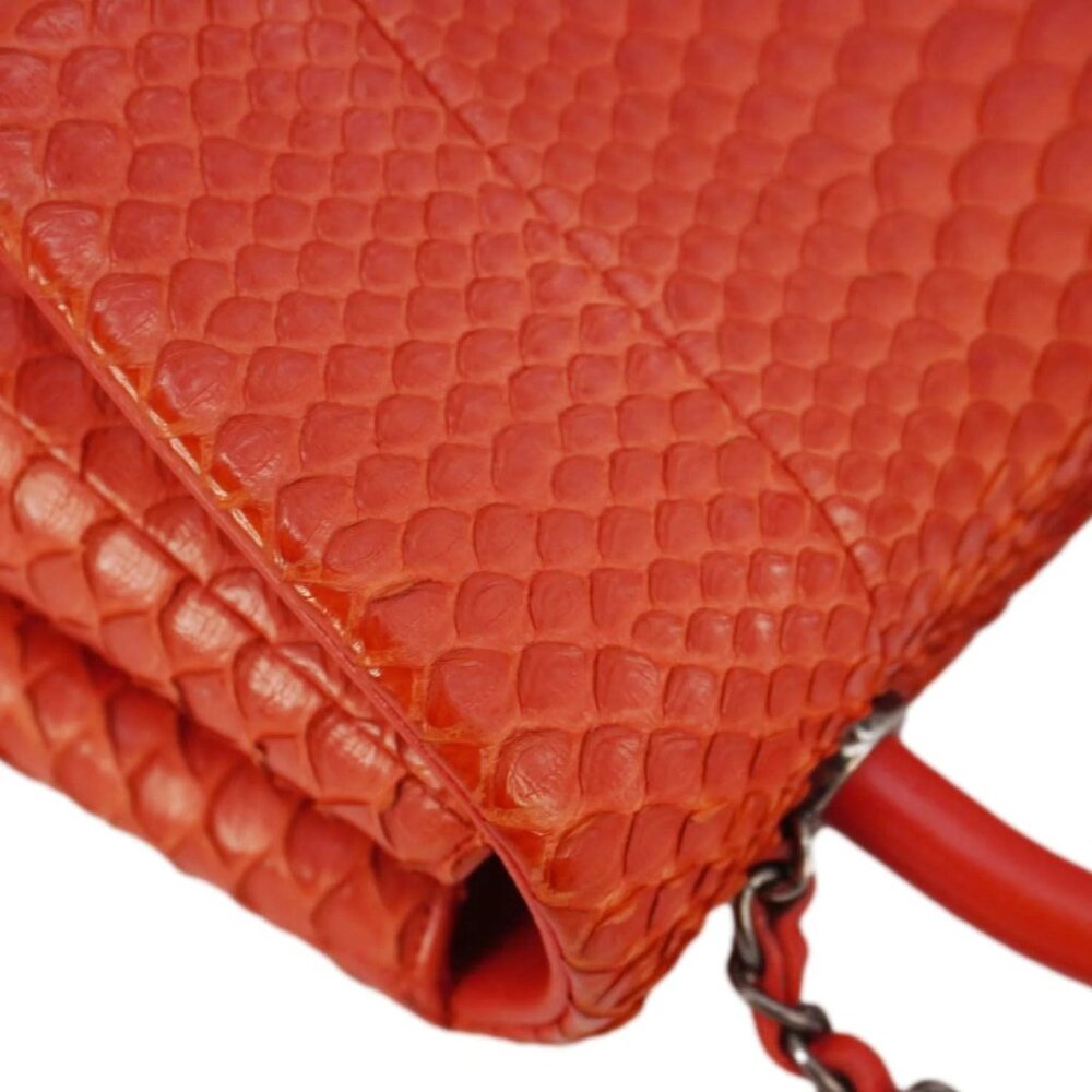 Chanel Coco Flap Python Leather Top Handle Should… - image 7